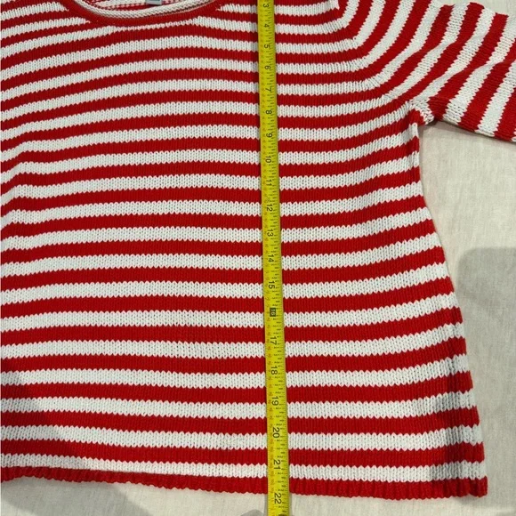 A New Day 100% Cotton Red and White Striped Sweater - Picture 4 of 5